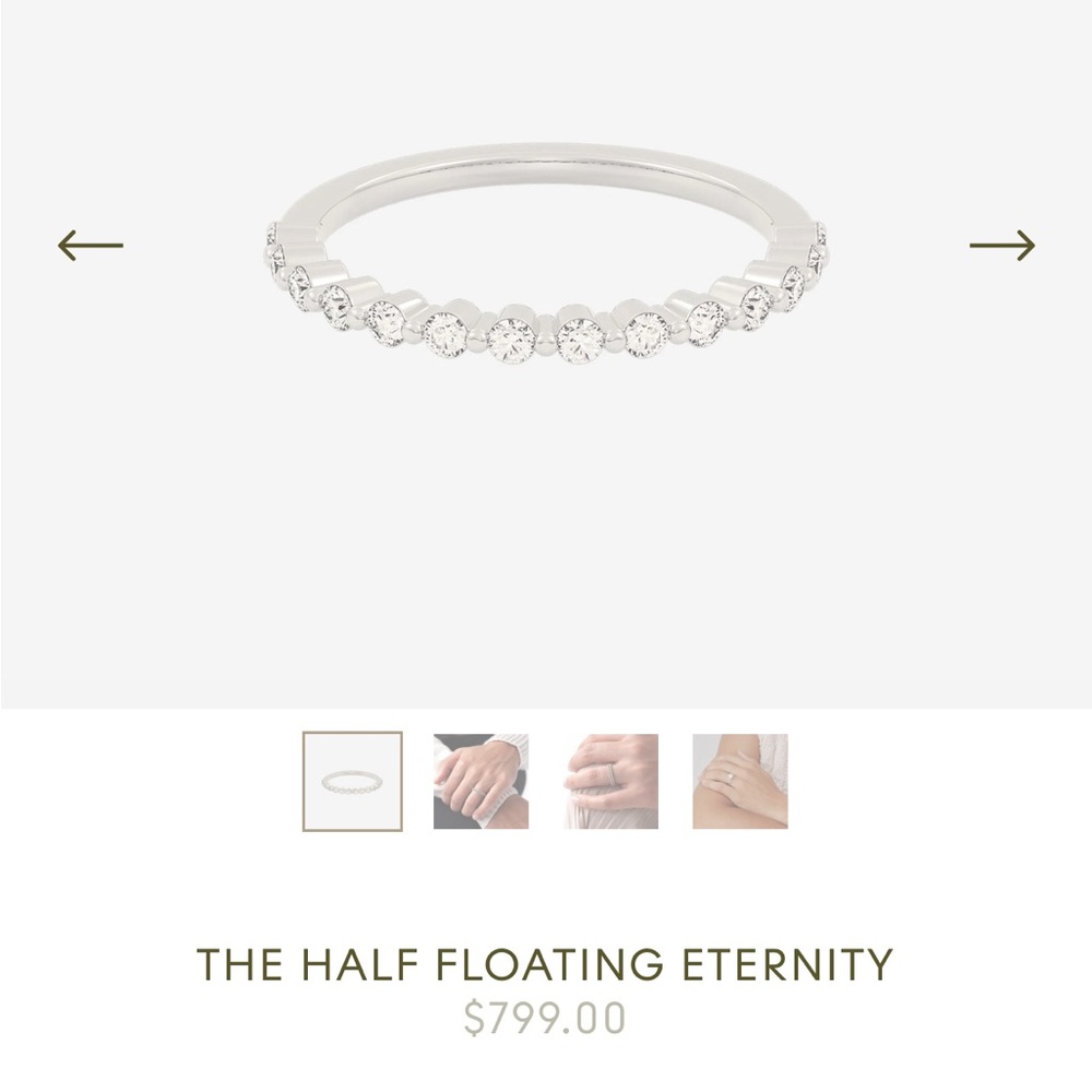 Holden Half Floating Eternity Band - diamond and platinum - size 4.75